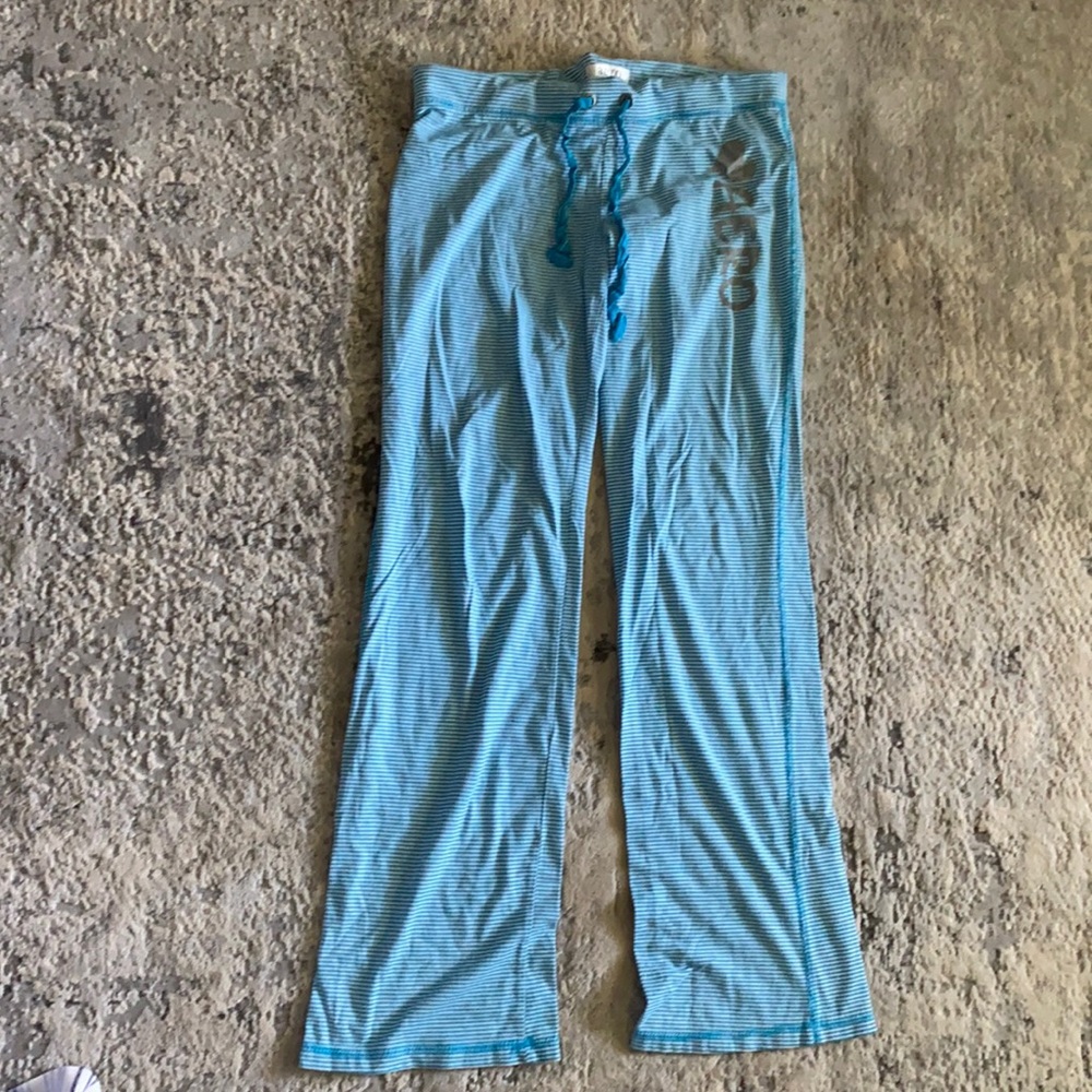 Blue and white striped pants. Medium.